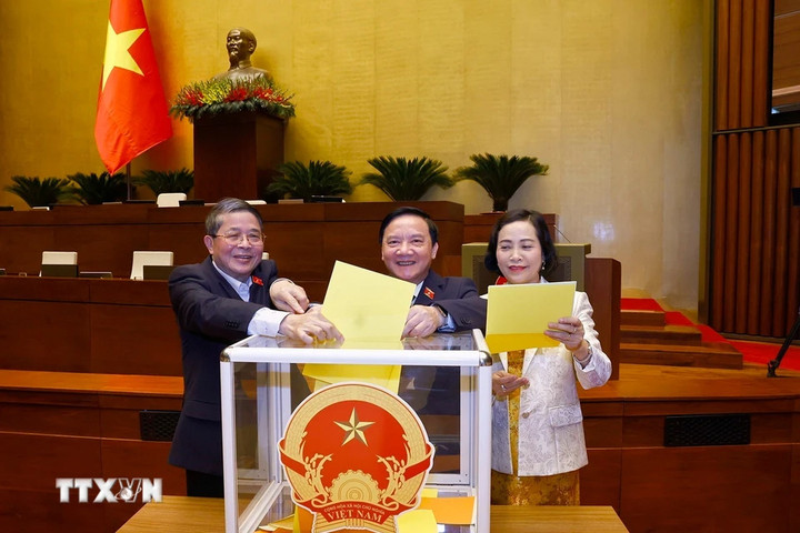 Các Phó Chủ tịch Quốc hội bỏ phiếu bầu Phó Chủ tịch Quốc hội và Ủy viên Ủy ban Thường vụ Quốc hội; phê chuẩn đề nghị của Thủ tướng về việc bổ nhiệm các Phó Thủ tướng, Bộ trưởng và thành viên khác của Chính phủ.