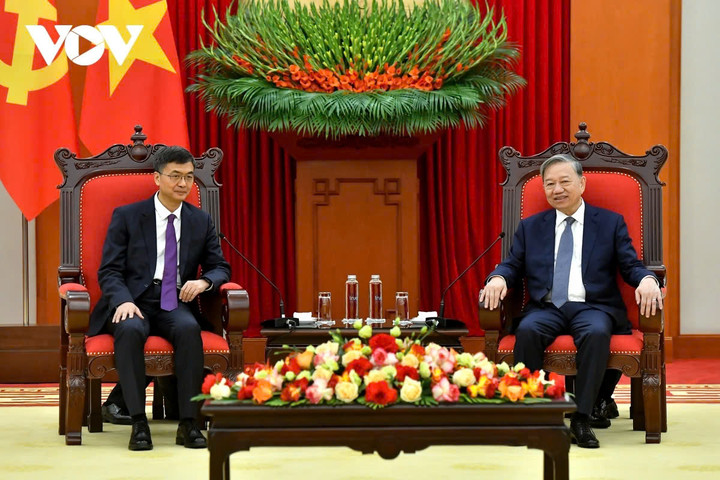 Tổng Bí thư Tô Lâm tiếp Bí thư Khu ủy Quảng Tây (Trung Quốc) Trần Cương.