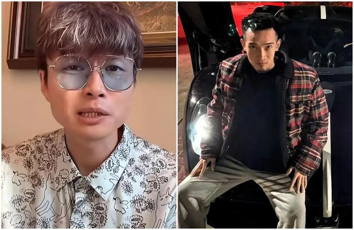 Blogger có tên “Đế sư” (ảnh trái, đeo kính) và phú nhị đại có biệt danh “AKA”.