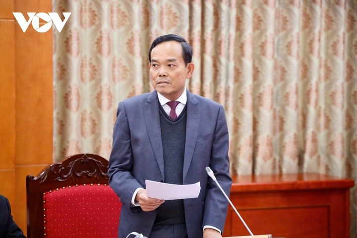 Trưởng Ban Chính sách Chiến lược Trung ương Trần Lưu Quang phát biểu tại buổi làm việc.