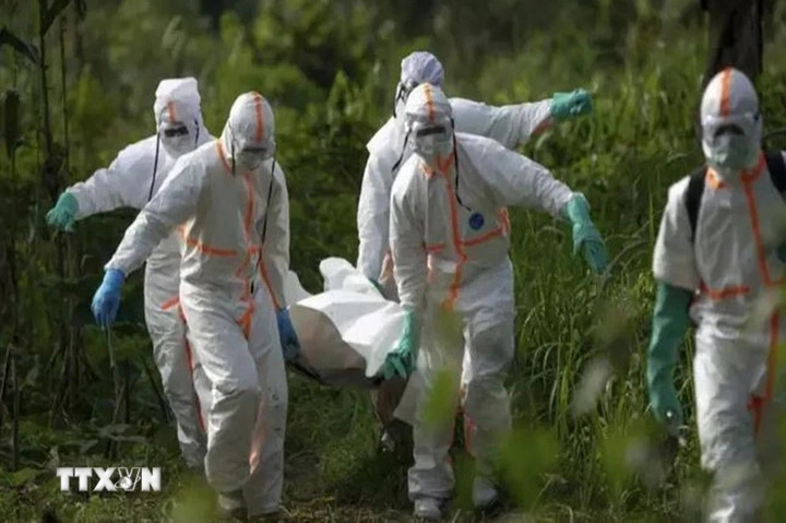 Nhân viên y tế chuyển thi thể bệnh nhân bị nhiễm bệnh lạ chưa xác định tại Cộng hòa Dân chủ Congo. (Ảnh: India Times/TTXVN)