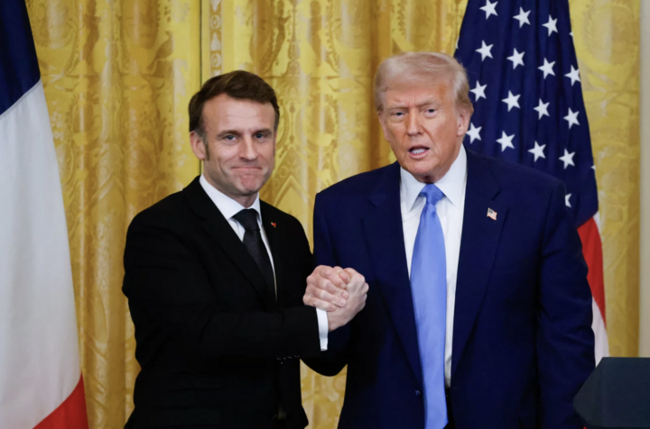 Tổng thống Pháp Emmanuel Macron và Tổng thống Mỹ Donald Trump. (Ảnh: Getty)