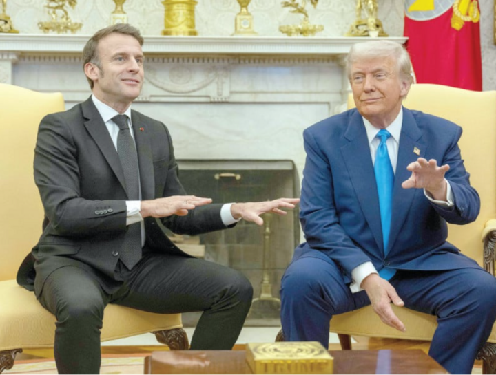 Tổng thống Pháp Macron và Tổng thống Mỹ Trump.