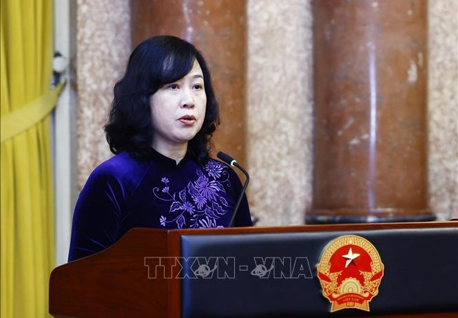 Bộ trưởng Bộ Y tế Đào Hồng Lan phát biểu. (Ảnh: Lâm Khánh/TTXVN)