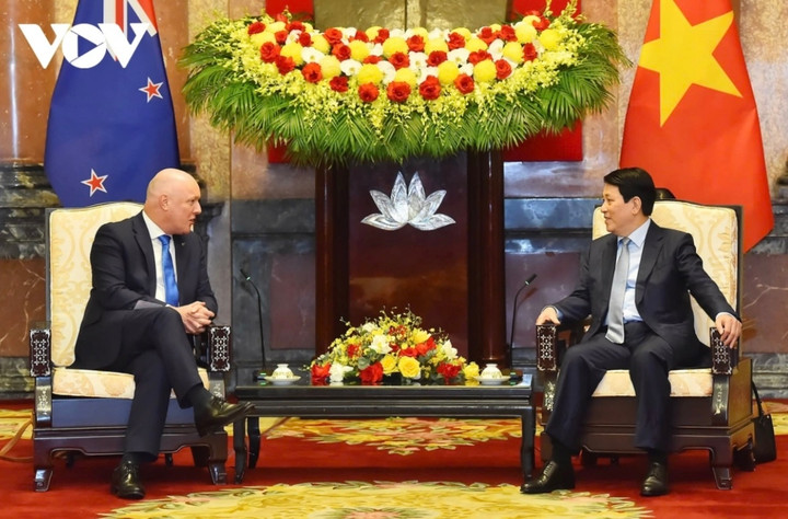 Chủ tịch nước Lương Cường tiếp Thủ tướng New Zealand Christopher Luxon thăm chính thức Việt Nam.