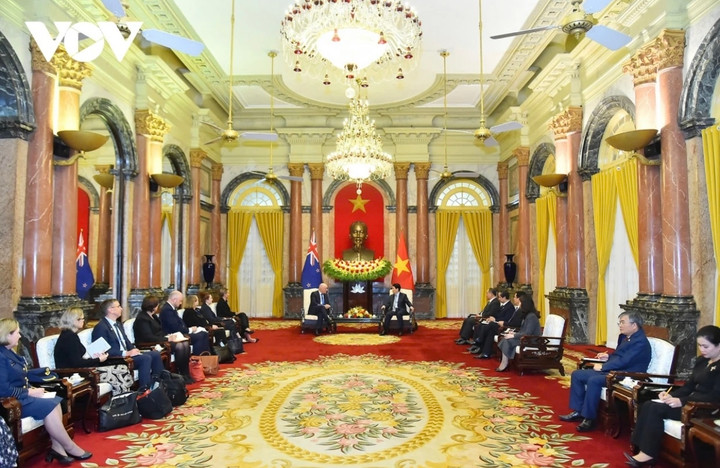 Toàn cảnh buổi tiếp tại Phủ Chủ tịch.