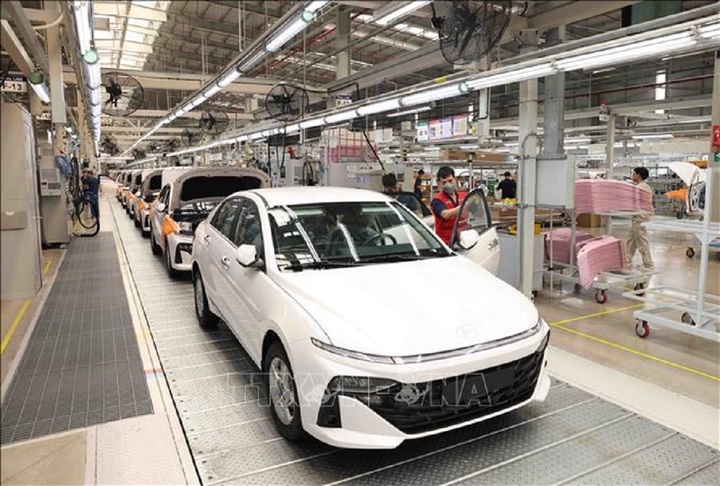 Nhà máy sản xuất, lắp ráp ô tô Hyundai Thành Công (Khu công nghiệp Gián Khẩu, huyện Gia Viễn, Ninh Bình). (Ảnh: Vũ Sinh/TTXVN)