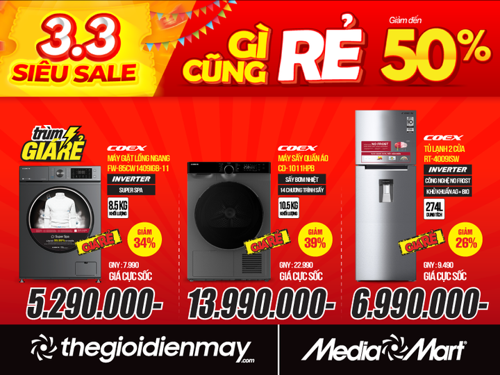 MediaMart khuyến mãi lớn: '3.3 Siêu Sale - Gì cũng Rẻ' - giảm giá sâu đến 50% - 3