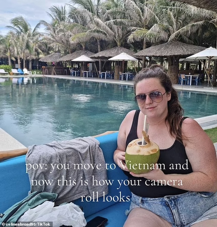 Vợ chồng Celine thường xuyên đi ăn tối ở ngoài vì rất rẻ. (Ảnh: Celineabroad95/Tiktok)