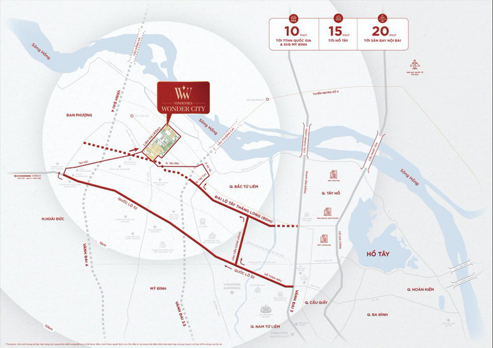 Vinhomes Wonder City kết nối dễ dàng với nội đô và tỉnh thành lân cận qua các tuyến hạ tầng huyết mạch.