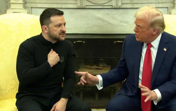 Giây phút căng thẳng giữa Tổng thống Trump và Tổng thống Zelensky tại Nhà Trắng, ngày 28/2. (Ảnh: CNN)