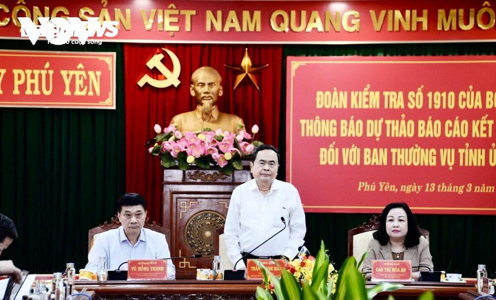 Chủ tịch Quốc hội Trần Thanh Mẫn phát biểu tại cuộc làm việc.