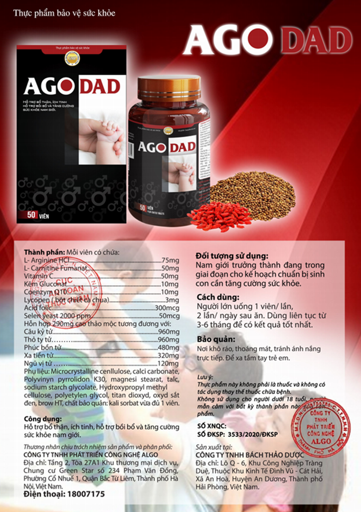 L-Carnitine trong AGO DAD - hoạt chất giúp bổ thận, tăng cường sức khỏe nam giới - 2