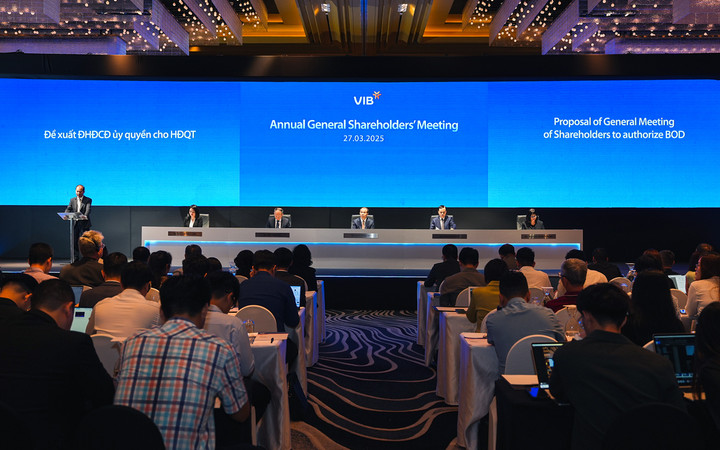 Đại hội cổ đông thường niên Ngân hàng VIB diễn ra tại TP.HCM. (Ảnh: Đại Việt)
