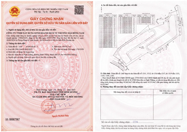 Chứng nhận quyền sử dụng đất dự án The Gió Riverside.
