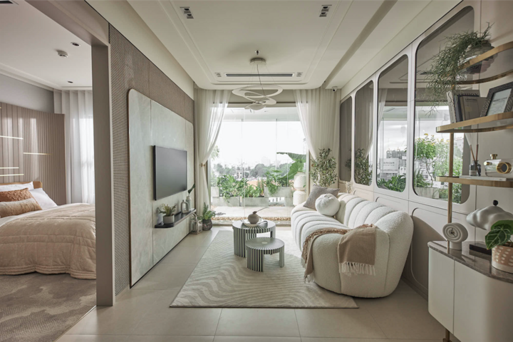 Với diện tích 65m2, căn hộ The Gió Riverside được bố trí hài hòa, tối ưu diện tích, bao gồm phòng khách có Juliette ban công kết nối gần gũi với thiên nhiên, 2 phòng ngủ thoáng sáng, 2 WC, khu vực bếp và lô-gia rộng rãi.