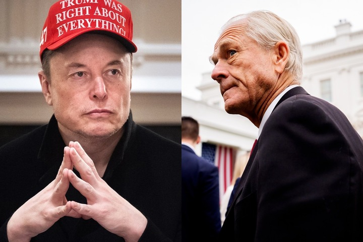 Elon Musk và Peter Navarro.