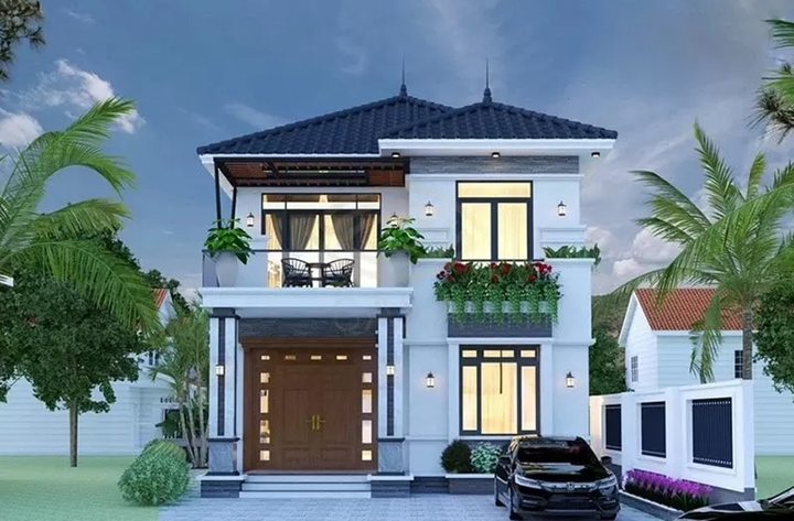 Nhà 2 tầng có nhiều phong cách khác nhau. (Ảnh: Vĩnh Tường)