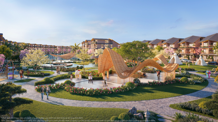 Công viên Youth Garden sở hữu vườn thiền và yoga, vườn dạo sỏi, đồi tùng…