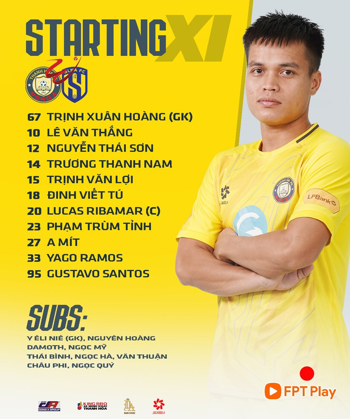 Đội hình ra sân của Thanh Hóa.