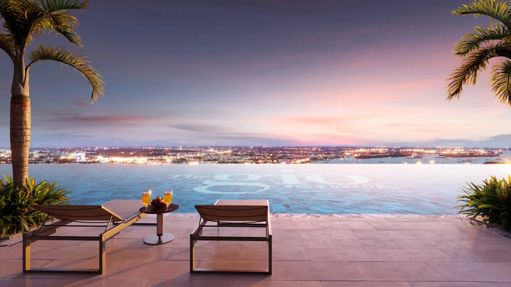 Phối cảnh hồ bơi Hoàng Hôn vô cực trên tầng 40.