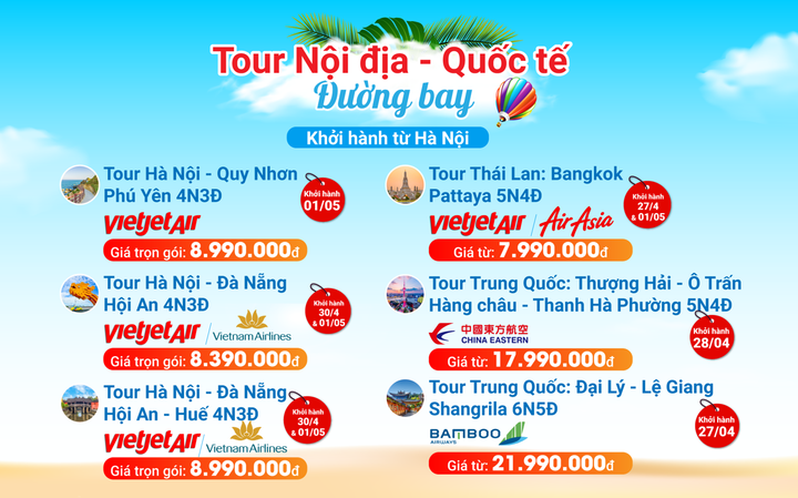 Giá tour du lịch giảm mạnh, khách tranh thủ đặt chỗ nghỉ lễ 30/4 - 3