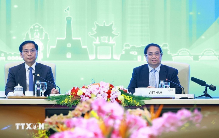 Thủ tướng phát biểu tại phiên cấp cao hội nghị P4G. (Ảnh: Dương Giang/TTXVN)