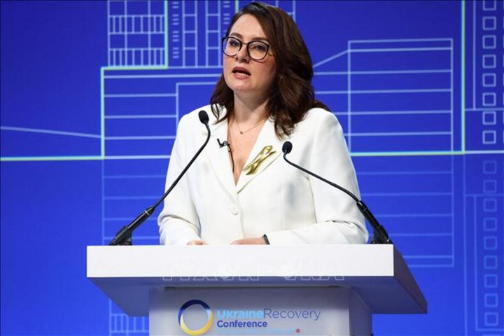 Phó Thủ tướng thứ nhất Ukraine Yulia Svyrydenko. (Ảnh: AFP/TTXVN)