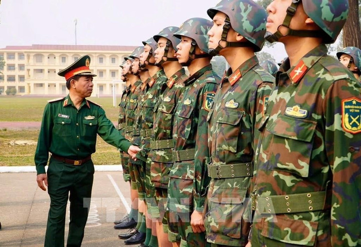 Lực lượng tham gia khối duyệt binh đã tập luyện từ tháng 3/2025. (Ảnh: TTXVN)