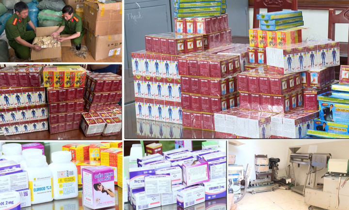 Các sản phẩm thuốc giả trong đường dây vừa bị triệt phá. (Ảnh: CACC)