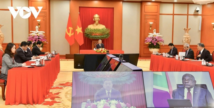 Tổng Bí thư Tô Lâm điện đàm với Chủ tịch Đảng Đại hội Dân tộc Phi (ANC), Tổng thống nước Cộng hòa Nam Phi Cyril Ramaphosa.