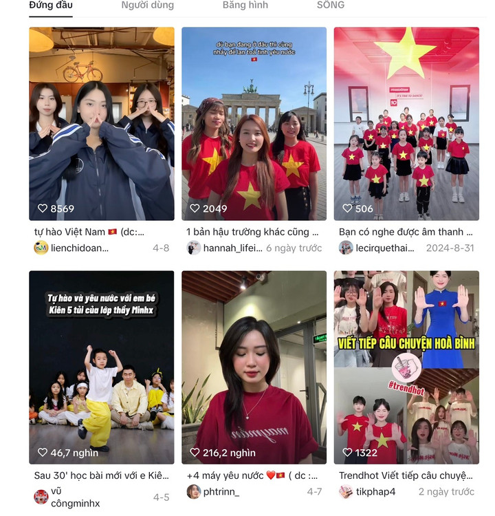 Trào lưu nhảy yêu nước đang gây sốt trên TikTok. (Ảnh chụp màn hình)