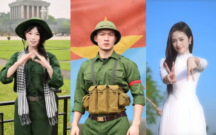 Các TikToker nổi tiếng đầu tư trang phục tham gia trào lưu. (Ảnh chụp màn hình)