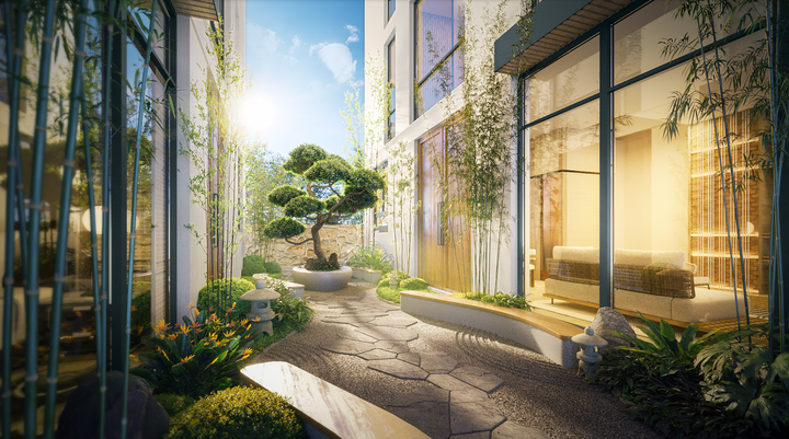 Khu vườn Thiền là nơi lý tưởng để cư dân tái tạo năng lượng, cân bằng cảm xúc và kết nối sâu sắc với thiên nhiên, theo đúng với tinh thần sống Lux-Well.