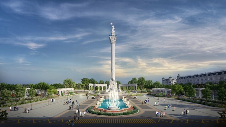 Tháp biểu tượng The Pride cao 68m.