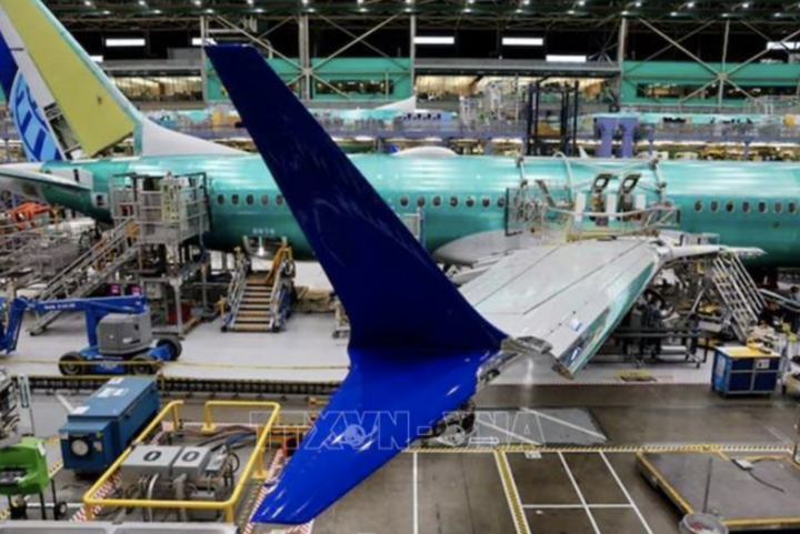 May bay Boeing 737 MAX được lắp ráp tại nhà máy của Boeing ở Renton, Washington ngày 25/6/2024. (Ảnh tư liệu: REUTERS/TTXVN)
