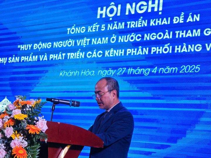 Chủ nhiệm Uỷ ban Nhà nước về người Việt Nam ở nước ngoài Nguyễn Trung Kiên phát biểu tại Hội nghị.