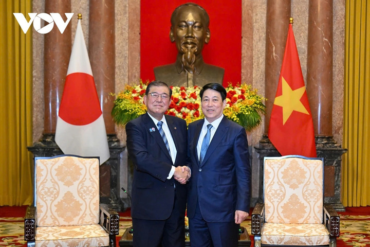 Chủ tịch nước Lương Cường và Thủ tướng Nhật Bản Ishiba Shigeru.