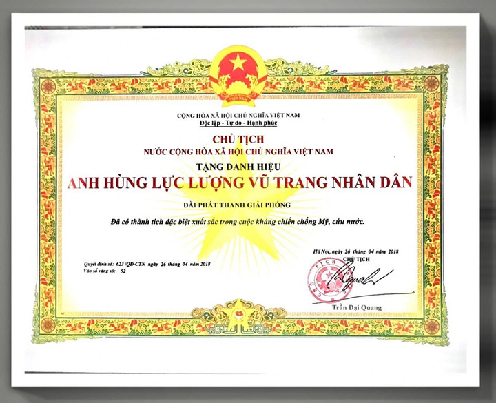 Đài Phát thanh Giải phóng vinh dự nhận danh hiệu Anh hùng lực lượng vũ trang Nhân dân.