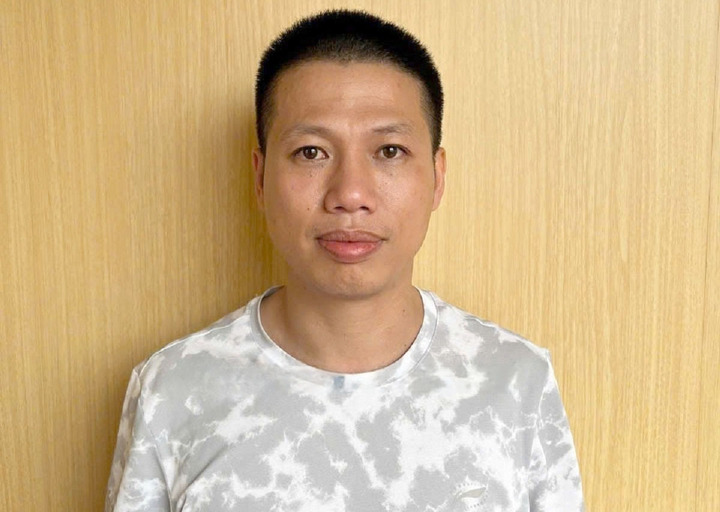 Lái xe V.N.T tại cơ quan công an. (Ảnh: Công an tỉnh Thái Bình)