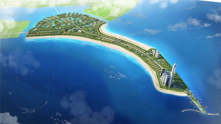 Phối cảnh Khu đô thị lấn biển Cần Giờ với tòa tháp 108 tầng - biểu tượng mới của Việt Nam.(Nguồn: CĐT)