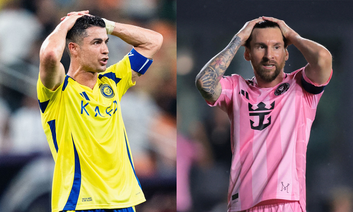 Messi và Ronaldo chung cảnh mất cúp.