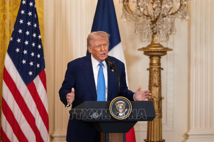 Tổng thống Mỹ Donald Trump phát biểu tại cuộc họp báo ở Nhà Trắng, Washington, D.C. Ảnh: THX/TTXVN