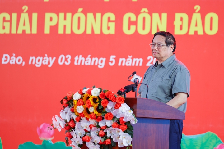 Thủ tướng Phạm Minh Chính phát biểu tại buổi gặp mặt, tri ân. (Ảnh: VGP/Nhật Bắc)