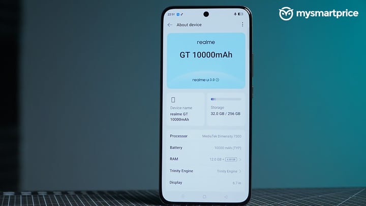 Mẫu điện thoại Realme GT lộ cấu hình mạnh mẽ. (Nguồn: Mysmartprice)