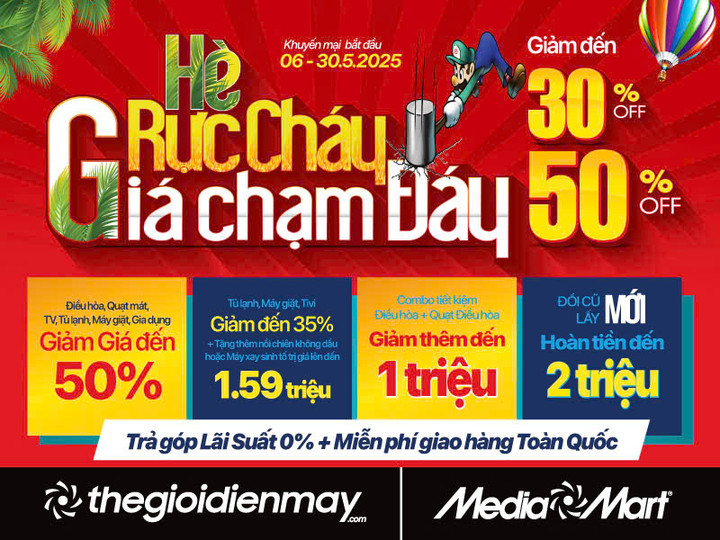 Tưng bừng đón hè rực cháy - MediaMart giảm đến 50% hàng nghìn sản phẩm - 1