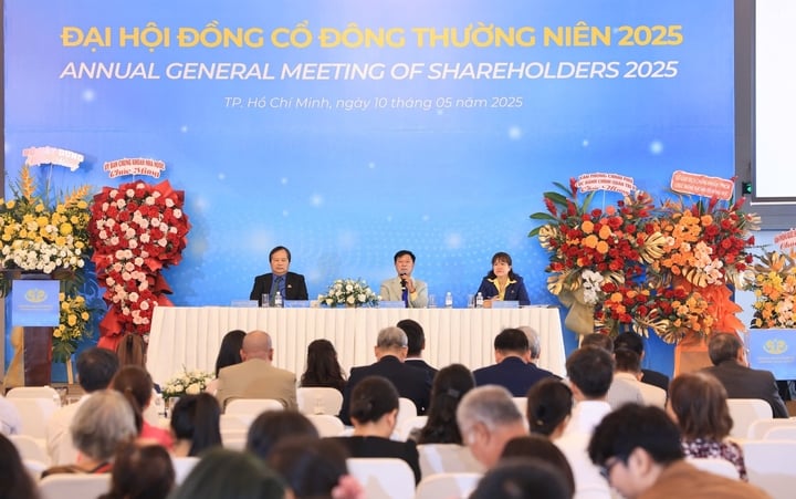 Đại hội đồng cổ đông thường niên Hoàng Quân Group diễn ra tại TP.HCM trưa 10/5. (Ảnh: Đại Việt)