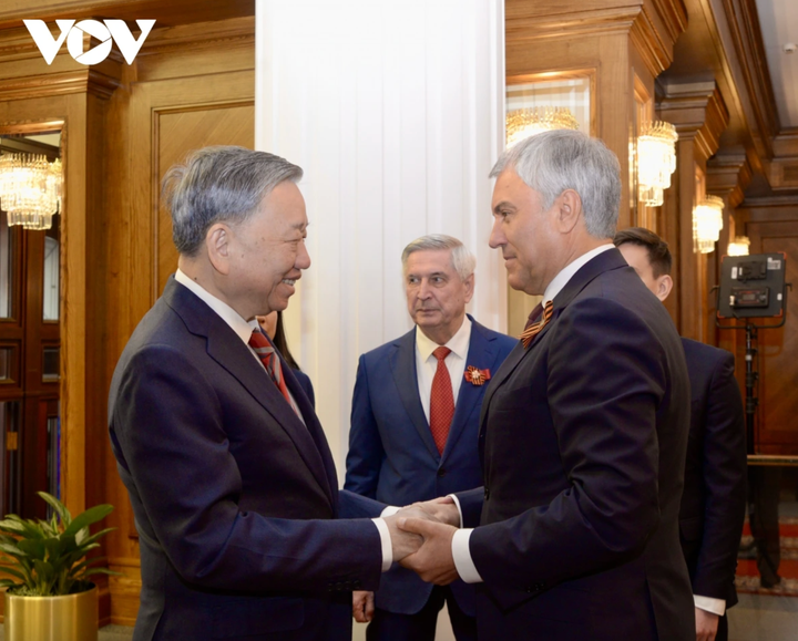 Tổng Bí thư Tô Lâm và Chủ tịch Duma Quốc gia Liên bang Nga Vyacheslav Volodin