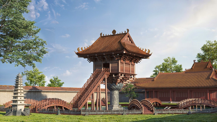 Chùa Diên Hựu (Chùa Một Cột) - công trình biểu tượng thời Lý sẽ được phỏng dựng tại quần thể.