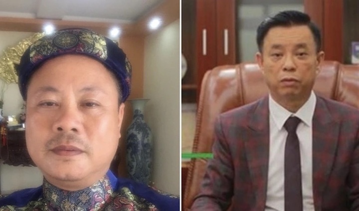 Tổng giám đốc Công ty cổ phần Y dược LanQ Nguyễn Mạnh Quyền (trái) và bị can Phạm Văn Cách.